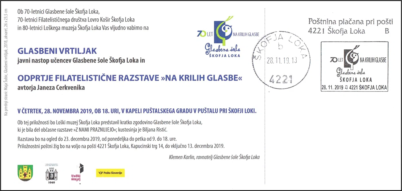 70 LET NA KRILIH GLASBE GLASBENA ŠOLA ŠKOFJA LOKA